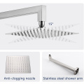 Aquacubic High Pressure Rainfall Brushed nickel Shower Head with Handheld Shower Faucet Sets Complete